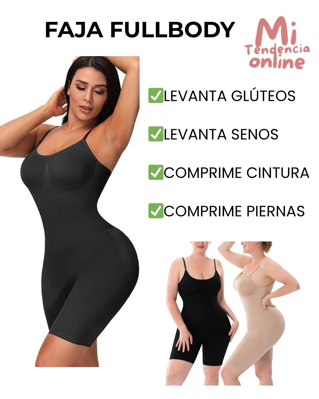 FULLBODY™- Faja Body Entero, Define tu Cintura, Realza Glúteos.