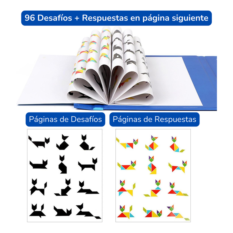 TANGRAM™- Libro Montessori Imantado Rompecabezas.