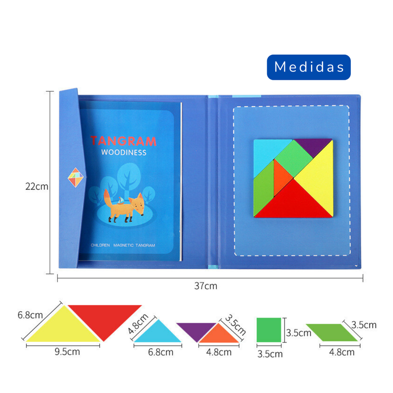 TANGRAM™- Libro Montessori Imantado Rompecabezas.