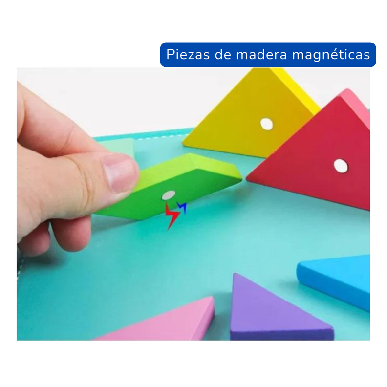 TANGRAM™- Libro Montessori Imantado Rompecabezas.