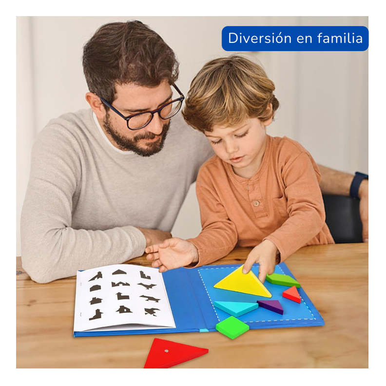 TANGRAM™- Libro Montessori Imantado Rompecabezas.