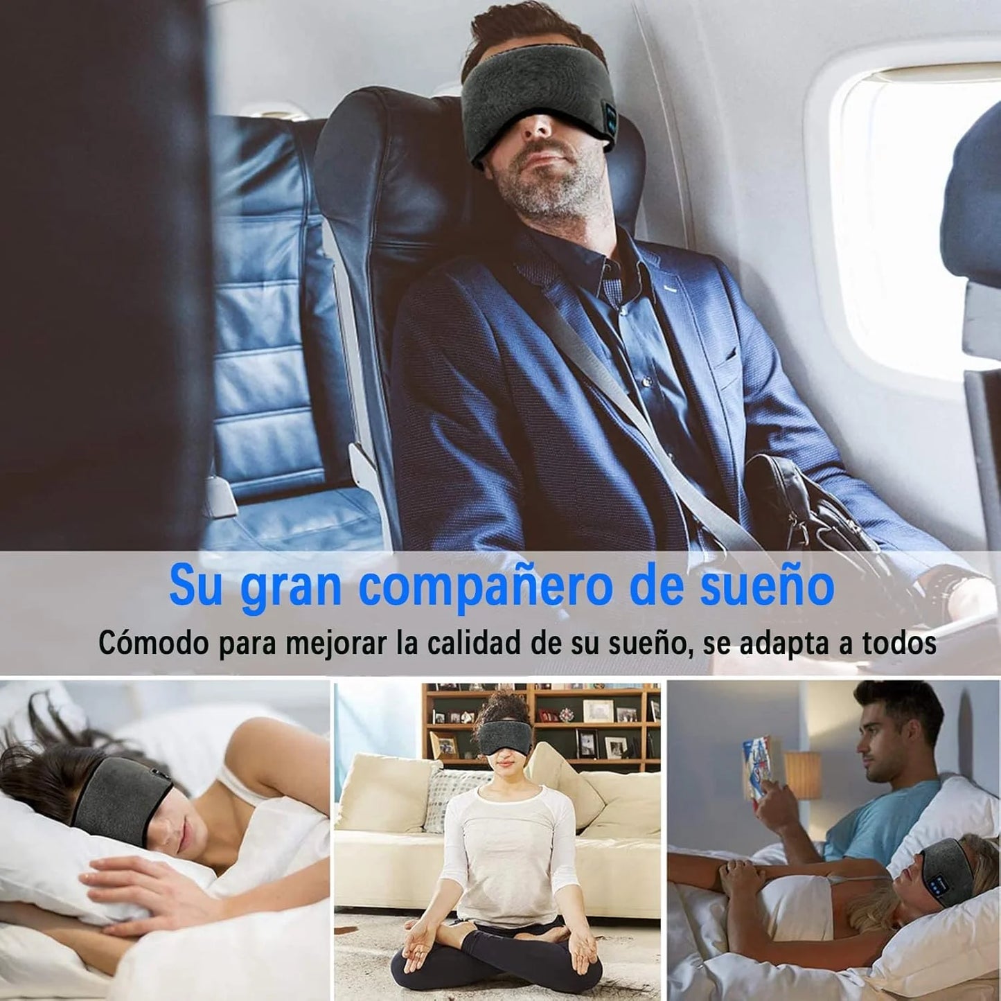 SLEEPSOUND ™-  Antifaz Con Audífonos Para Dormir