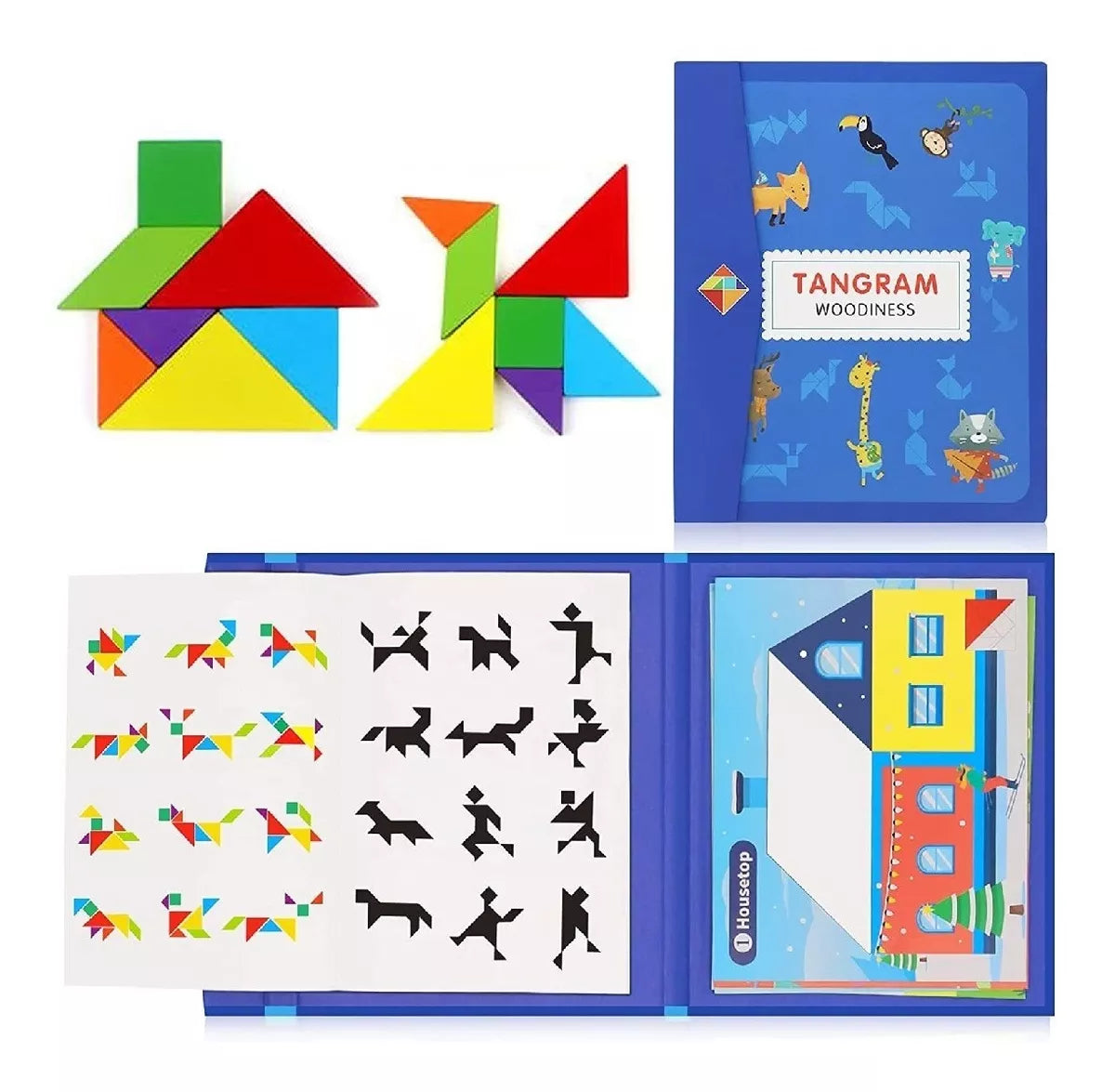TANGRAM™- Libro Montessori Imantado Rompecabezas.