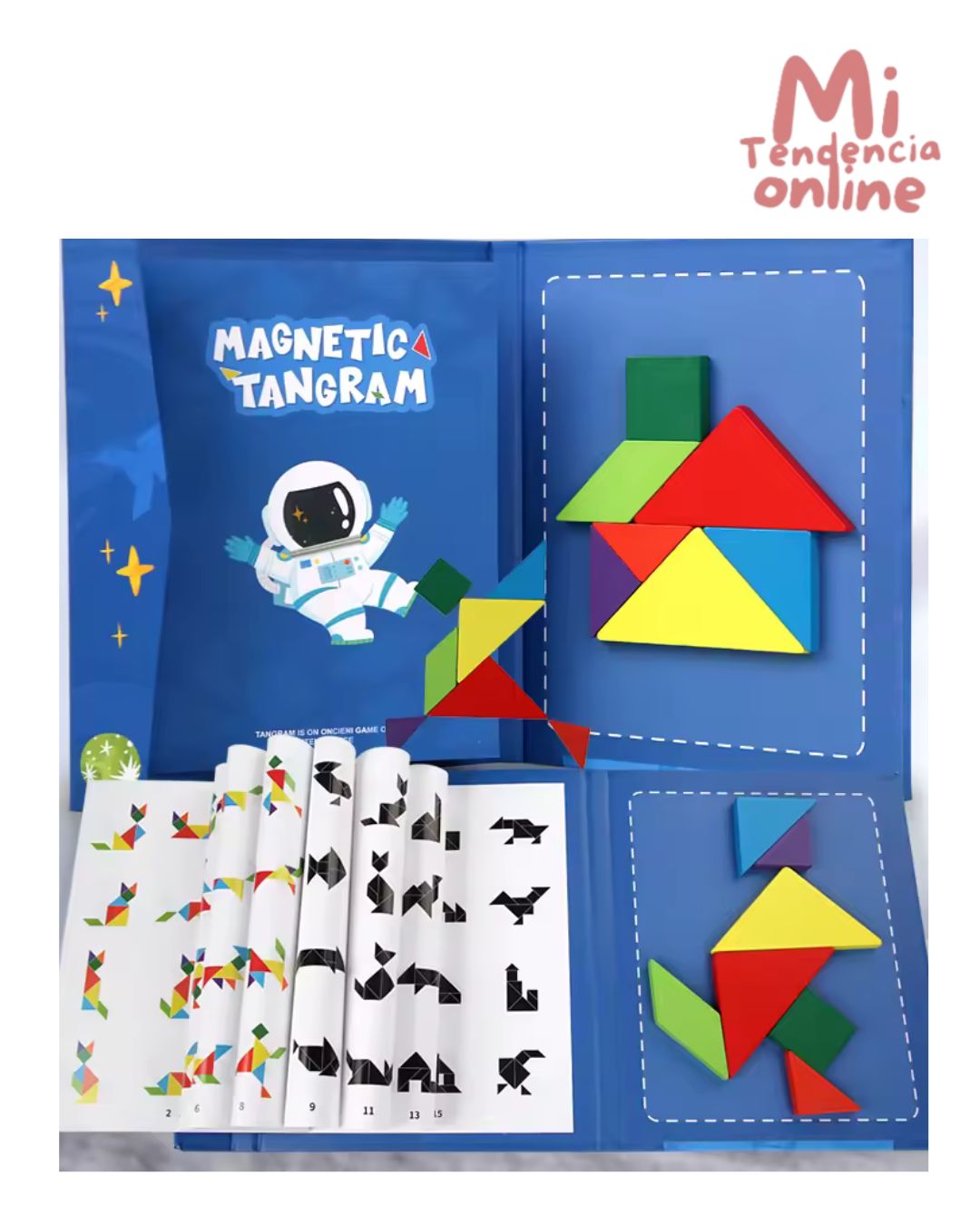 TANGRAM™- Libro Montessori Imantado Rompecabezas.