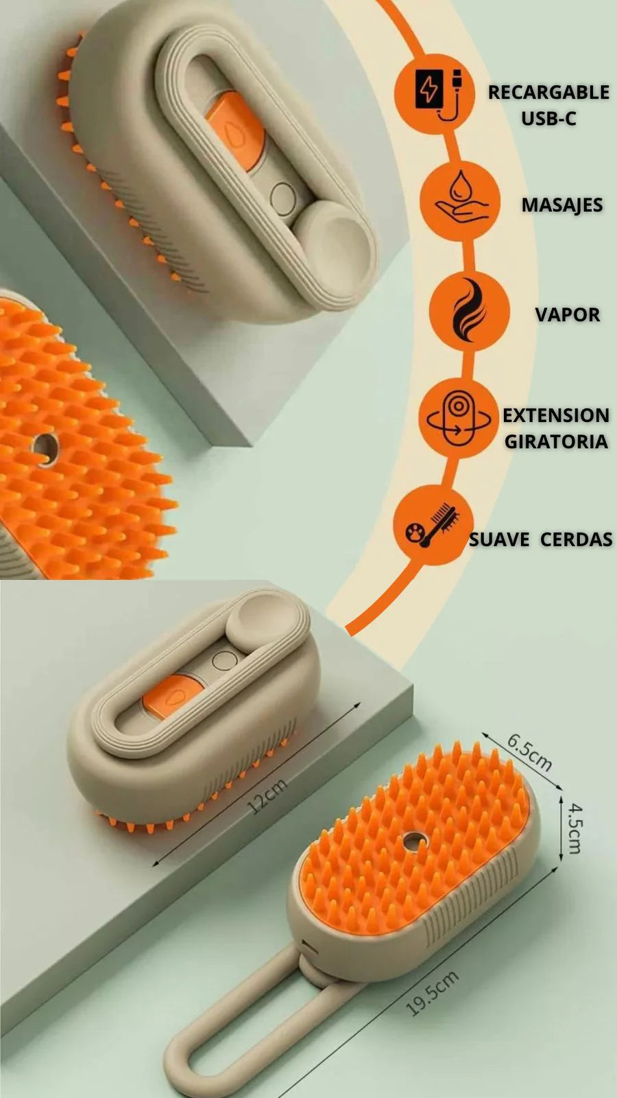 Propet™ – Cepillo a vapor para mascotas